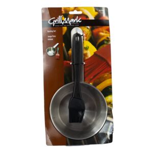 Grill Mark 2-Piece BBQ Basting Set Silver and Black Grill Mark 2-Piece BBQ Basting Set Silver and Black